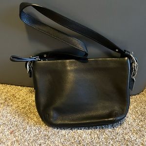 Authentic Coach Black Leather Handbag.